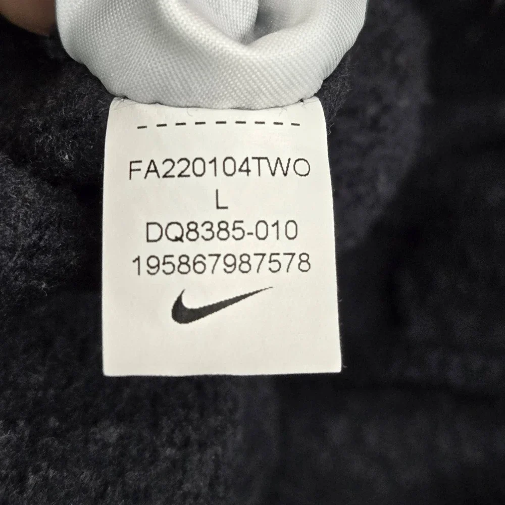 Nike‎ Men Activewear Pants L Black Swoosh Embroidery Sweatpants Fleece